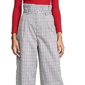 English Factory plaid, wide leg pants
